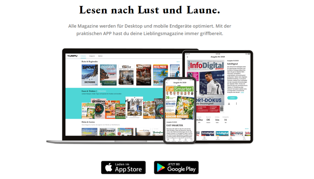 Magazine online lesen in der App