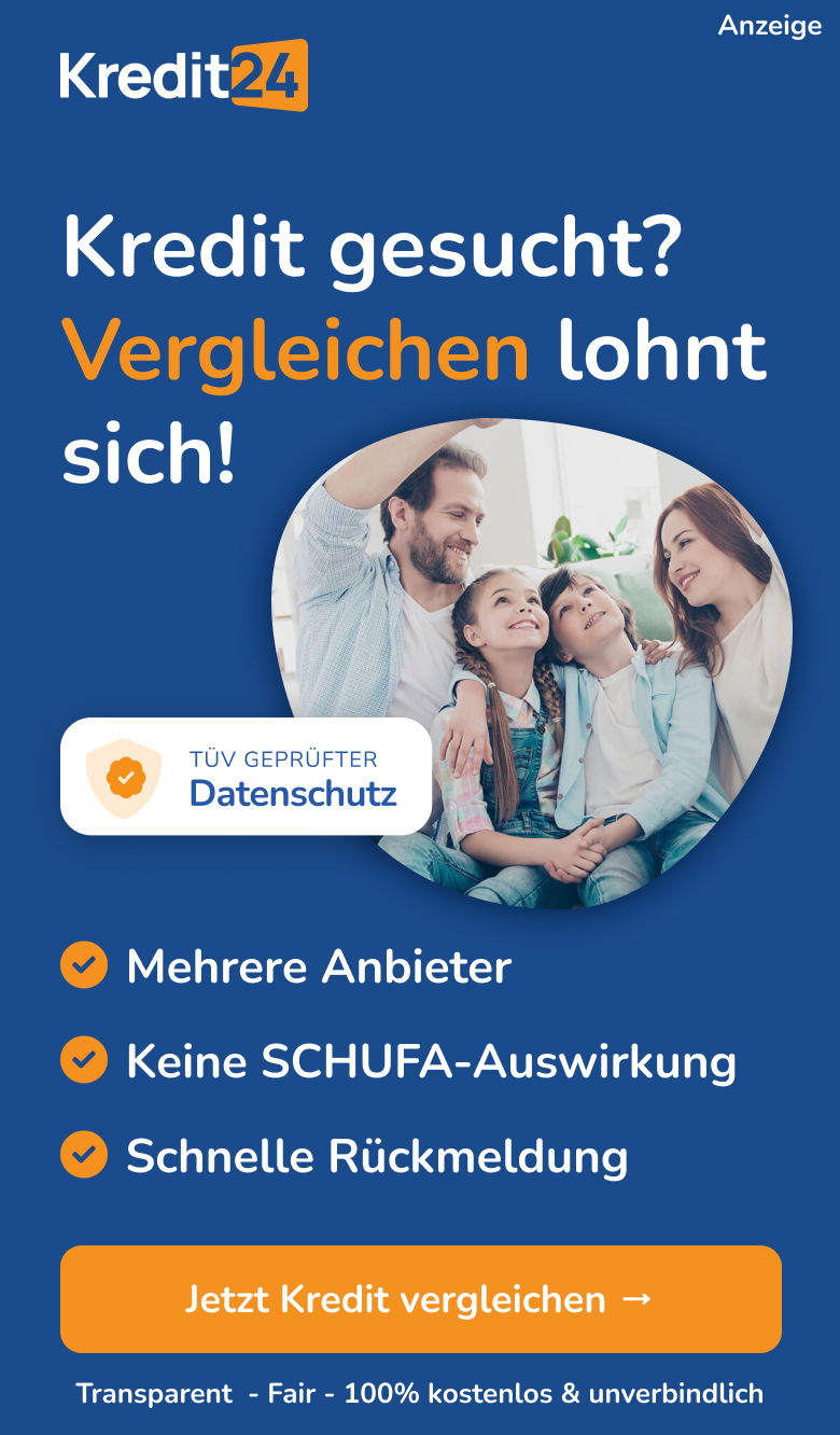 Kredit24.com Banner Kredit gesucht? Vergleichen lohnt sich!